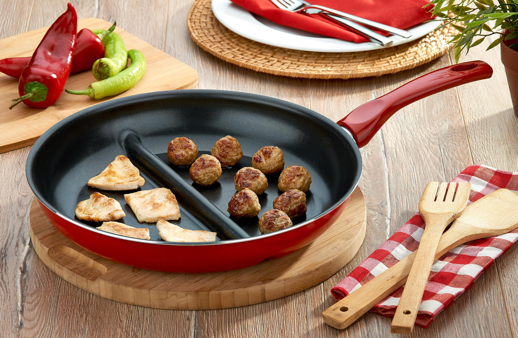  Divided Pan for Cooking, Frying Grill Pan 3 In 1 Pan