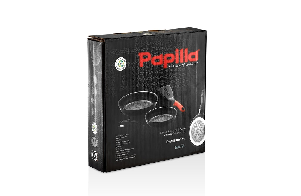 Motto 4-Pieces Detachable Handle Pan & Pots With Lids Cooking Set | Papilla's Best Cookware
